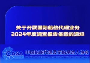 关于开展国际船舶代理业务2024年度调查报告备案的通知